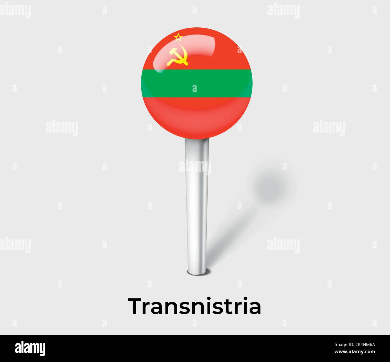 8Transnistria country flag pin map marker Stock Vector