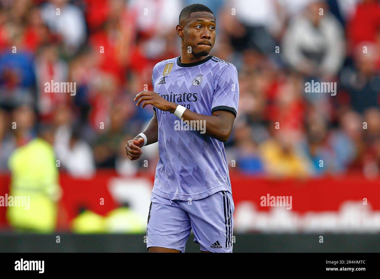 David Alaba of Real Madrid inspects the pitch with family during