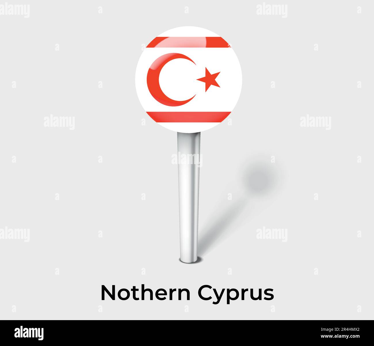 Nothern Cyprus country flag pin map marker Stock Vector
