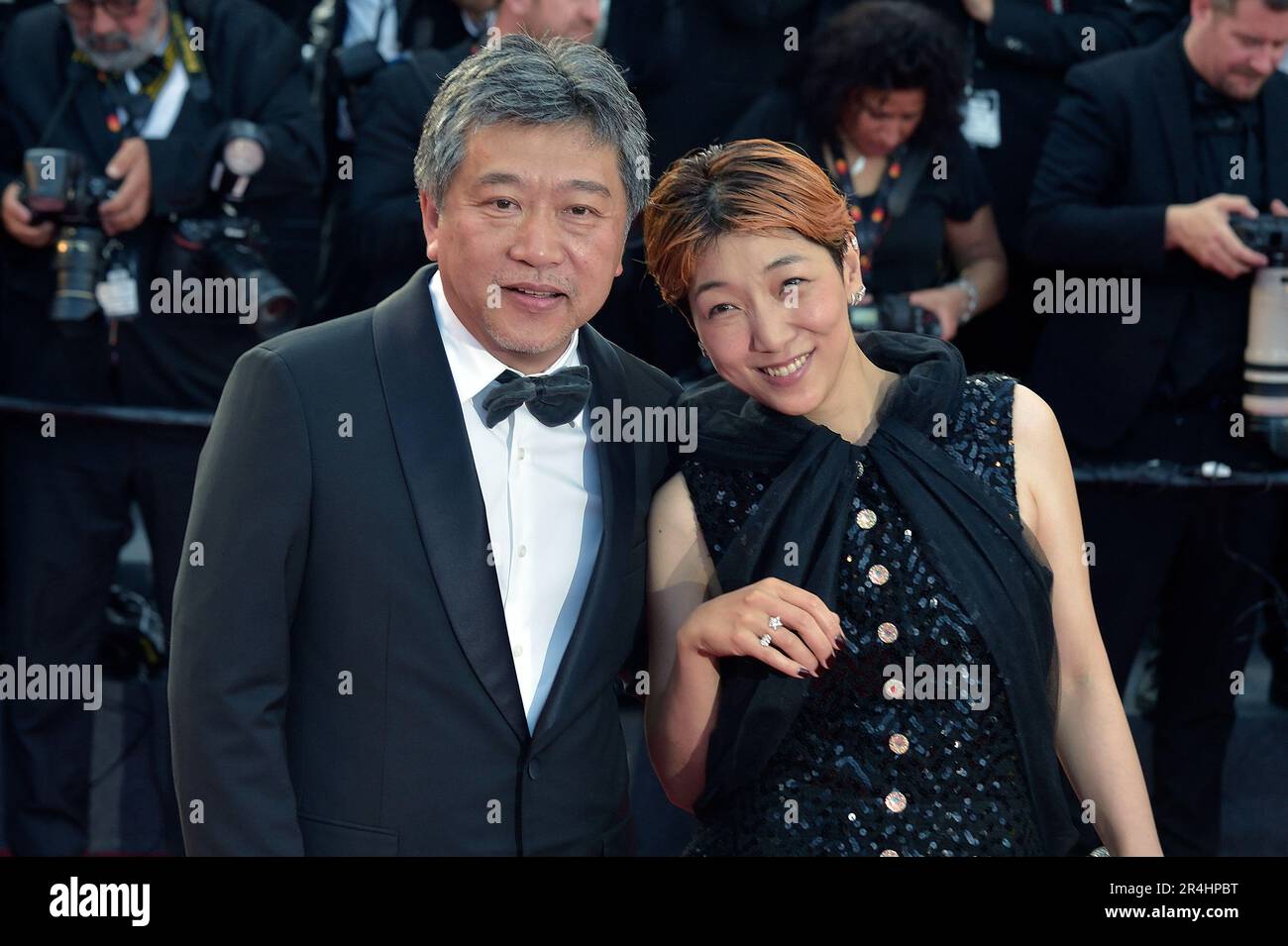 Cannes, France. 27th May, 2023. Sakura Andō and Hirokazu Koreeda attend the 'Elemental' screening and closing ceremony red carpet during the 76th annual Cannes film festival at Palais des Festivals on Saturday, May 27, 2023 in Cannes, France. Photo by Rocco Spaziani/UPI Credit: UPI/Alamy Live News Stock Photo