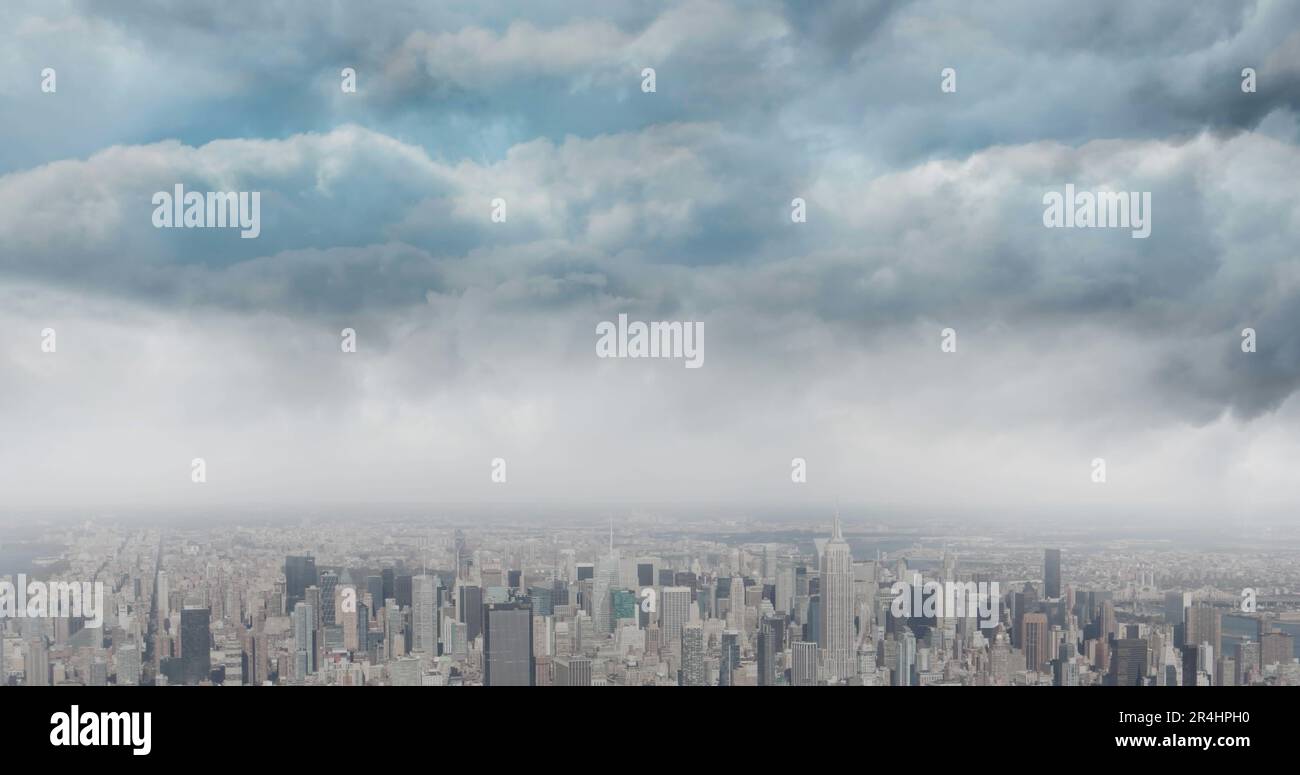 Image of cityscape and blue sky with clouds Stock Photo - Alamy