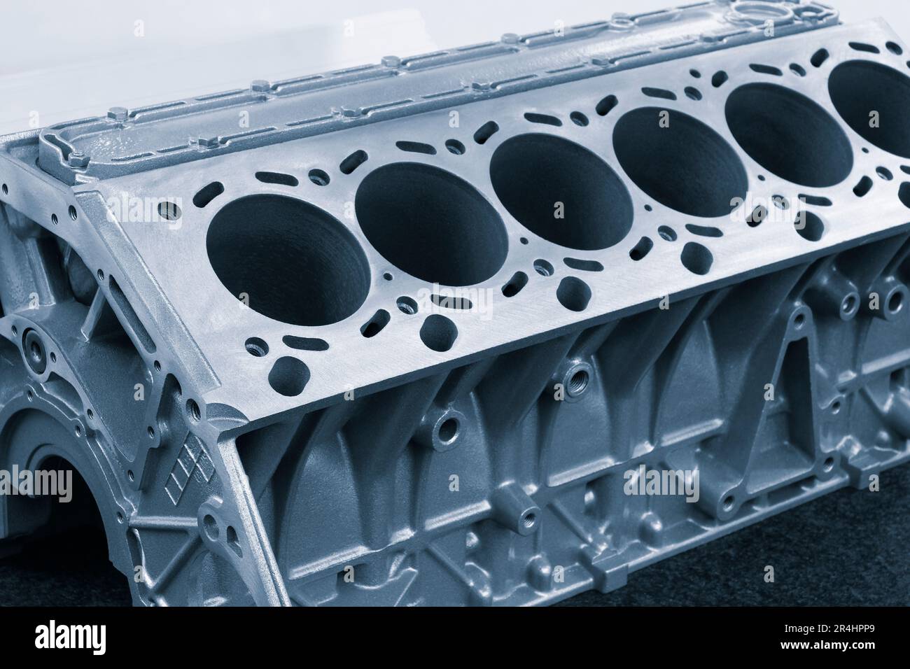 cylinder block of diesel engine repair. Close-up of the cylinder block