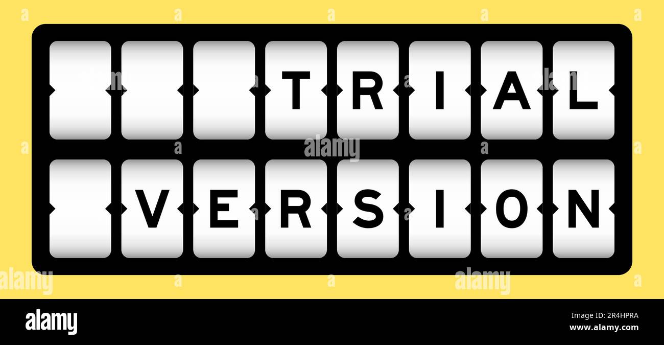 Black color in word trial version on slot banner with yellow color