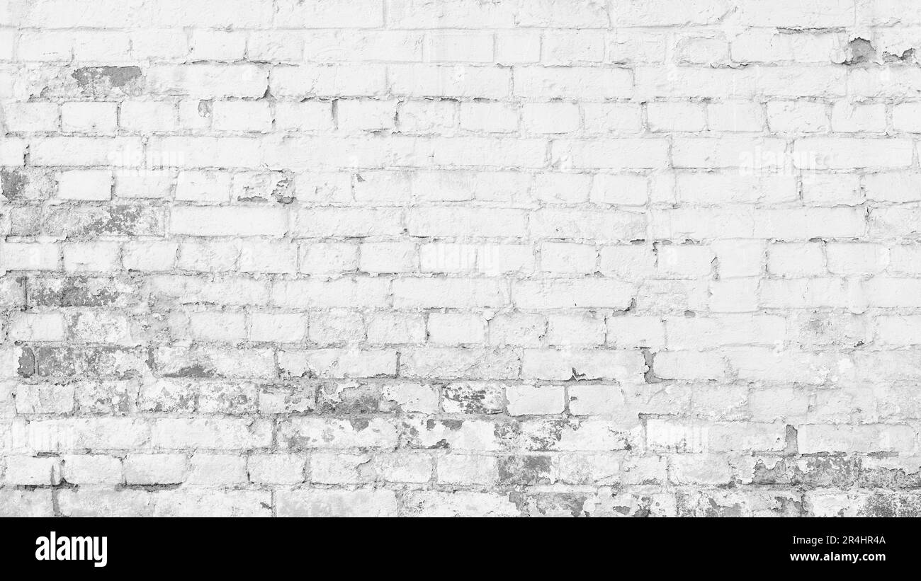 Abstract white brick wall texture for pattern background. wide panorama ...