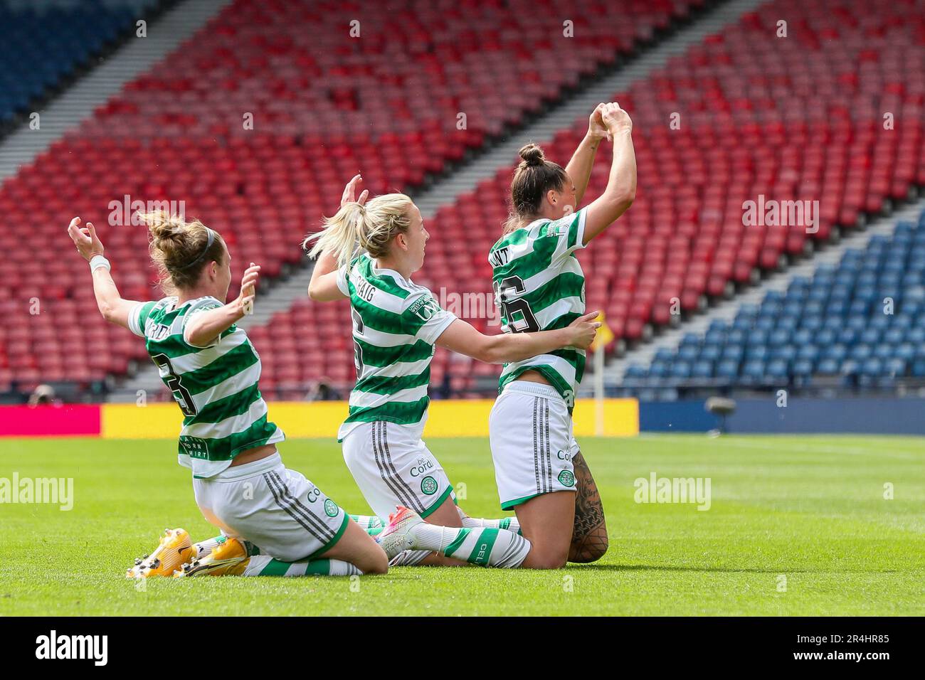 Glasgow, UK. 28th May, 2023. In the final of the Womens Scottish Cup in a game between Celtic and Rangers, Celtic won 2 - 0. The scorers were Natasha Flint, number 26, in 64 minutes and Claire O'Riodan, number 3, in 68 minutes. Credit: Findlay/Alamy Live News Stock Photo