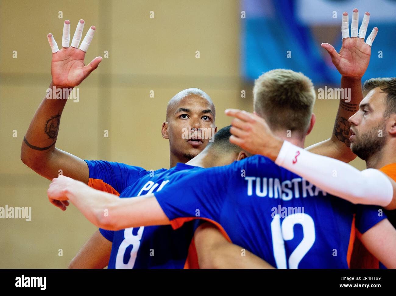 ZWOLLE - Nimir Abdelaziz of TeamNL Volleyball Men during the friendly match  against Slovenia in the Landstede Sportcentrum. The Dutch volleyball  players play the match in preparation for the Volleyball Nations League,