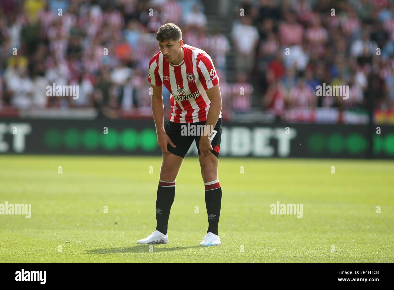 London, UK. 28th May, 2023. Vitaly Janelt of Brentford during the Premier League match between Brentford and Manchester City at Gtech Community Stadium, London, England on 28 May 2023. Photo by Pedro Soares. Editorial use only, license required for commercial use. No use in betting, games or a single club/league/player publications. Credit: UK Sports Pics Ltd/Alamy Live News Stock Photo