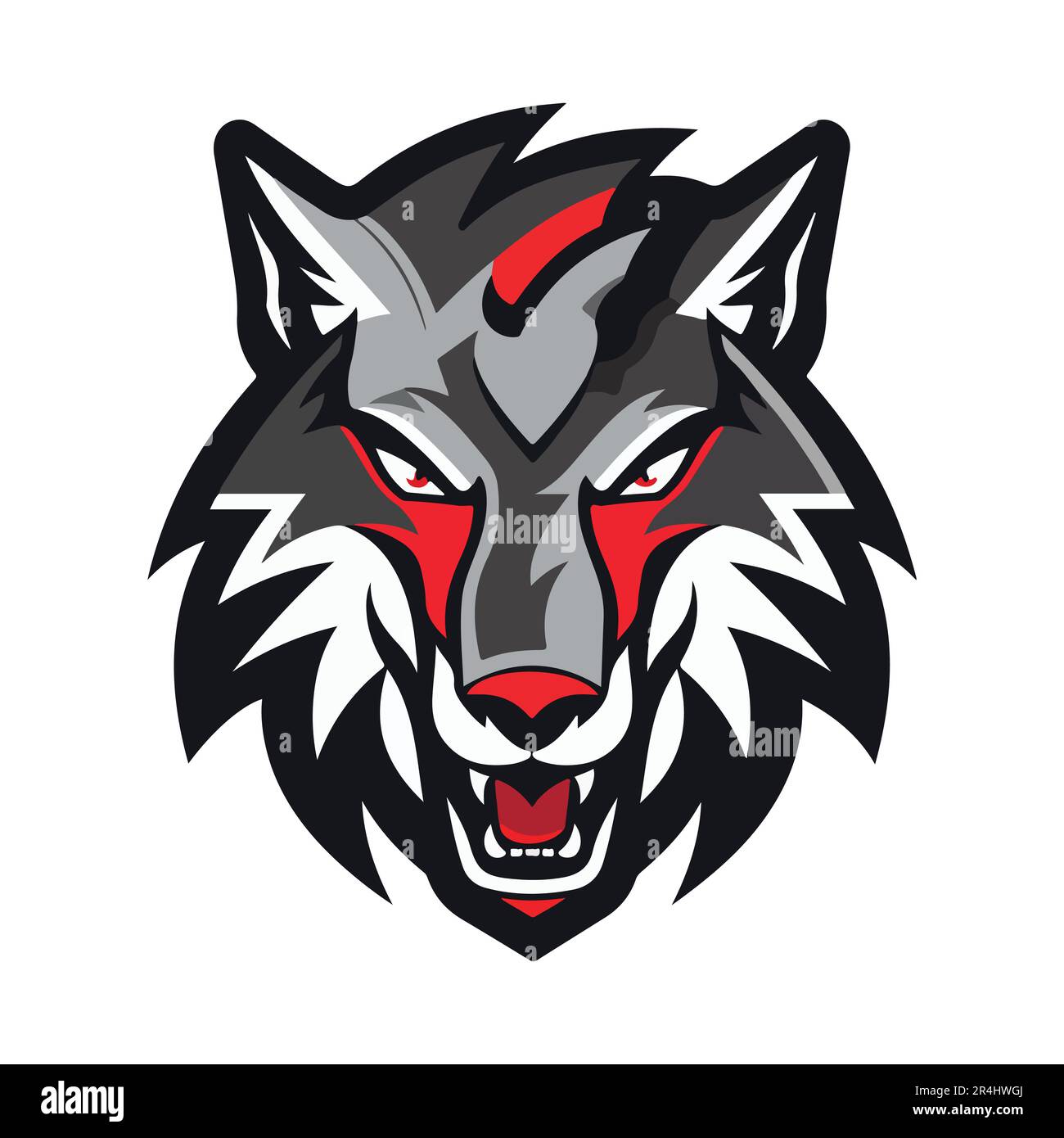 Wolves mascot esport logo character design for wolf gaming and sport