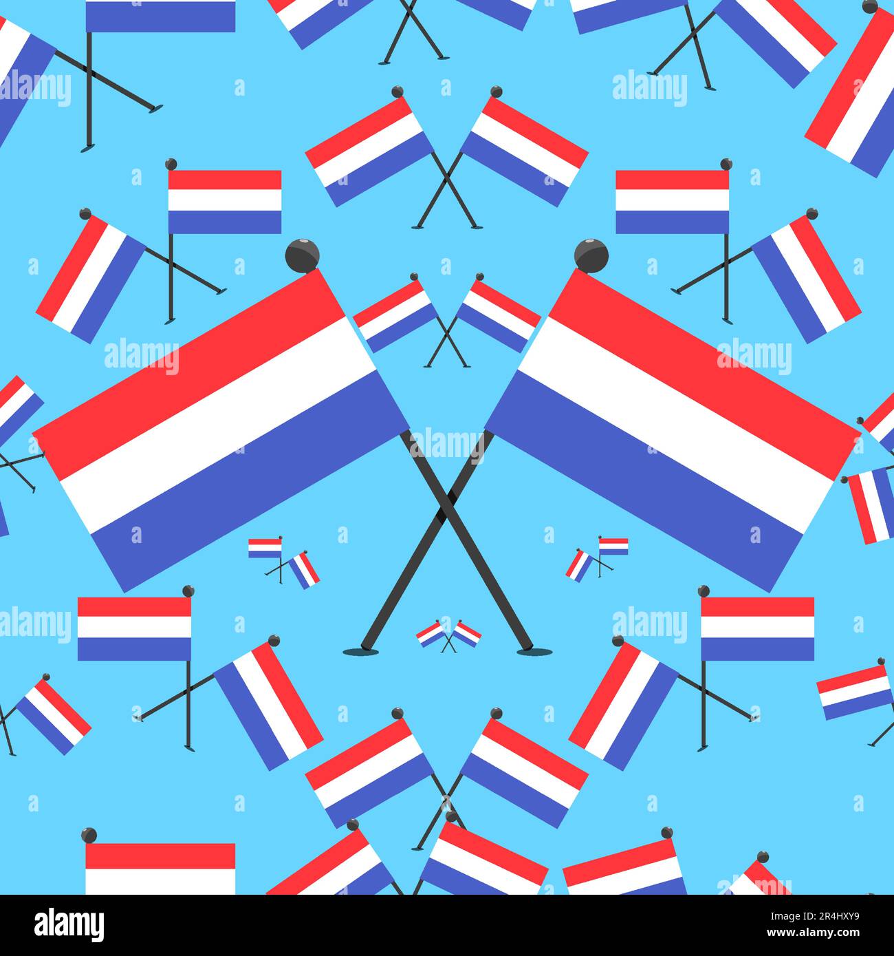 Vector Illustration of Pattern Netherlands Flags and Color Background