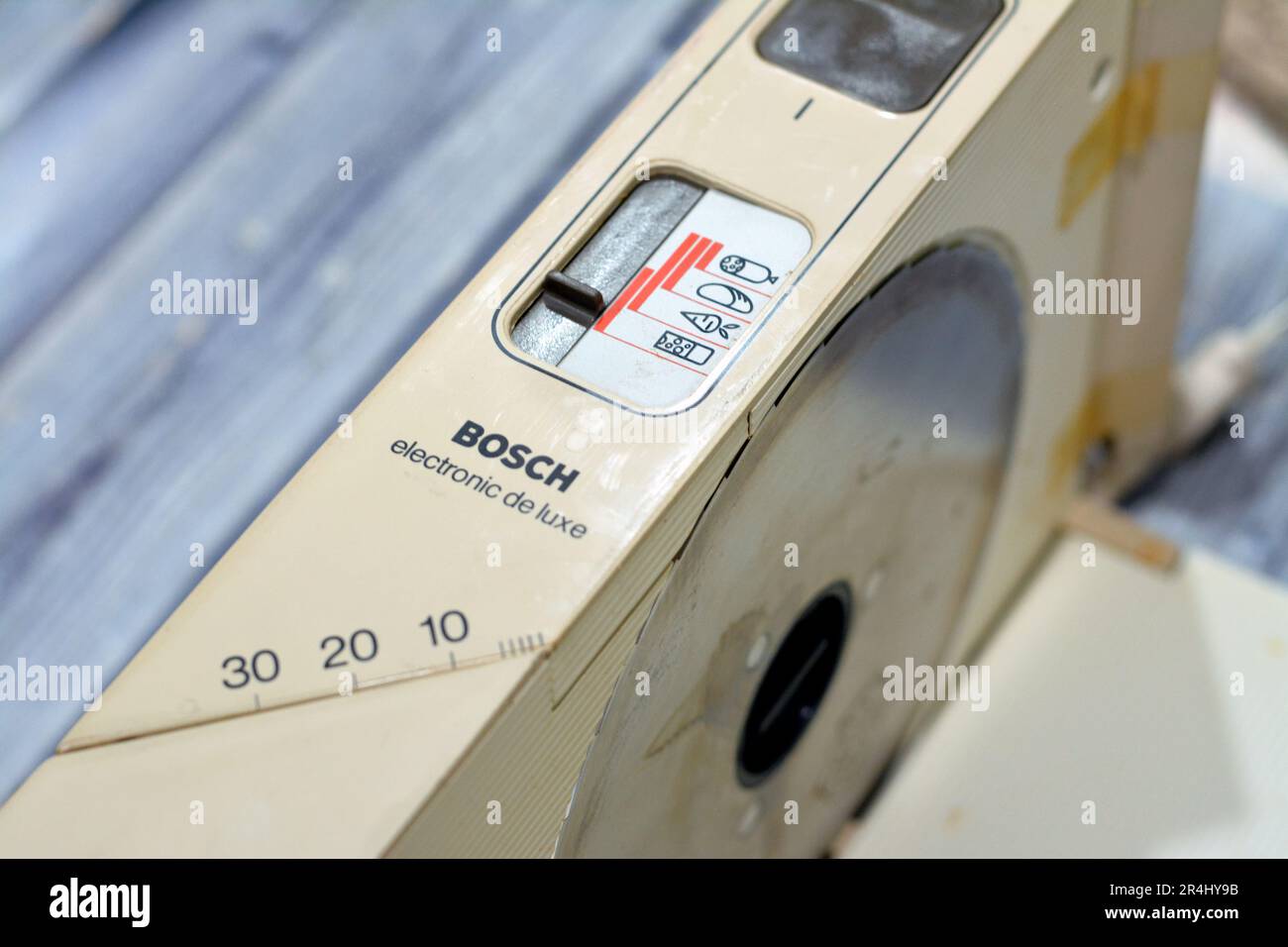 Cairo, Egypt, May 18 2023 Bosch electronic de luxe meat slicer made in