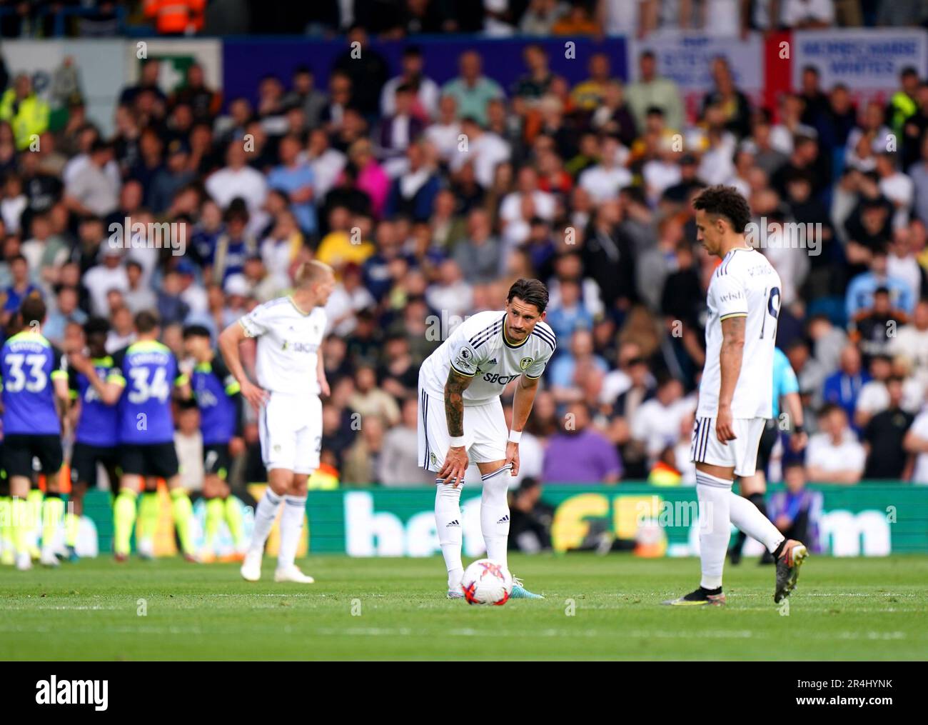 Leeds United's Robin Koch appears dejected after Tottenham Hotspur's Harry Kane (not pictured) scores their side's third goal of the game during the Premier League match at Elland Road, Leeds. Picture date: Sunday May 28, 2023. Stock Photo