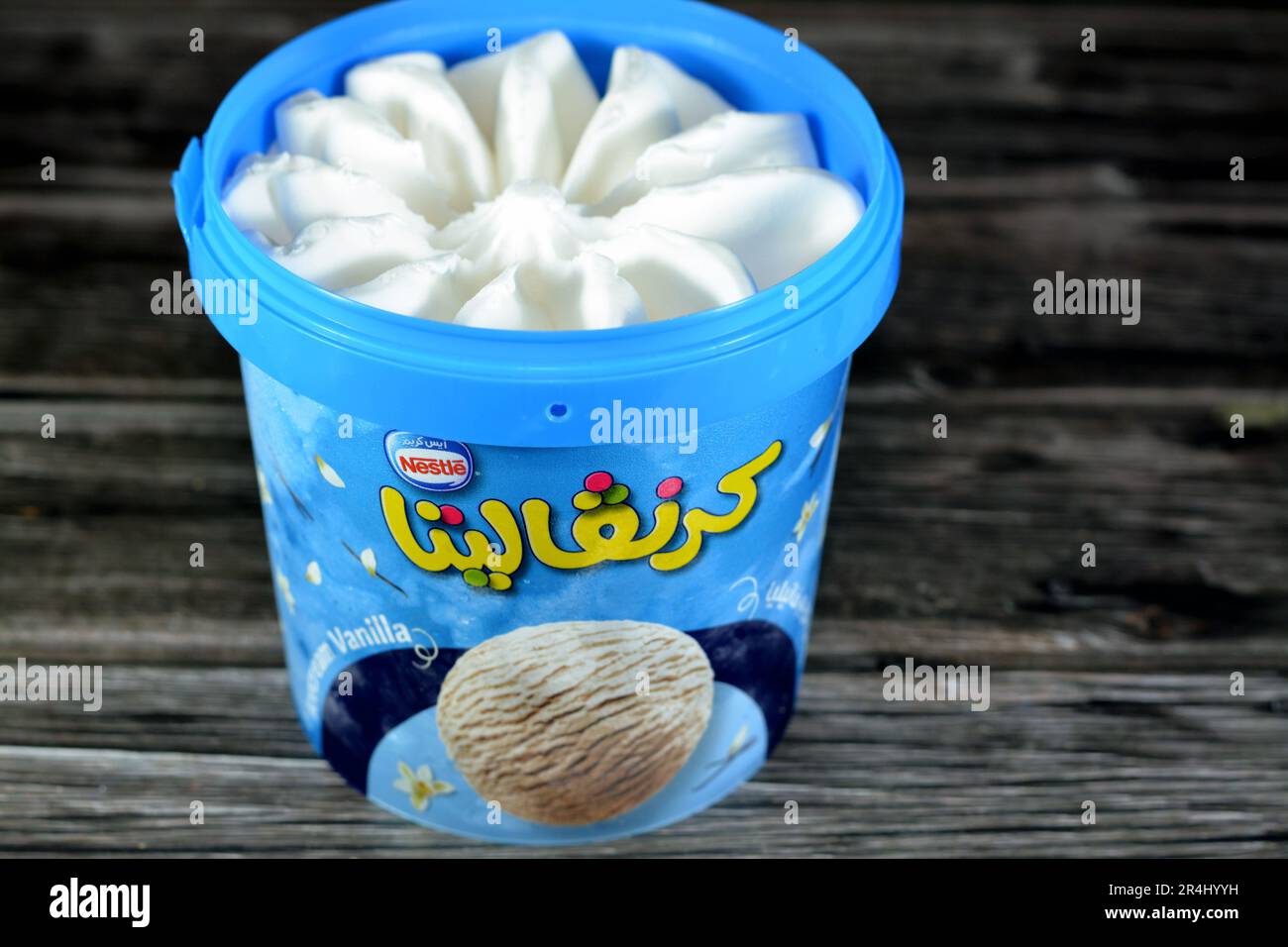 Cairo, Egypt, May 16 2023 Carnavalita IceCream Vanilla from Nestle