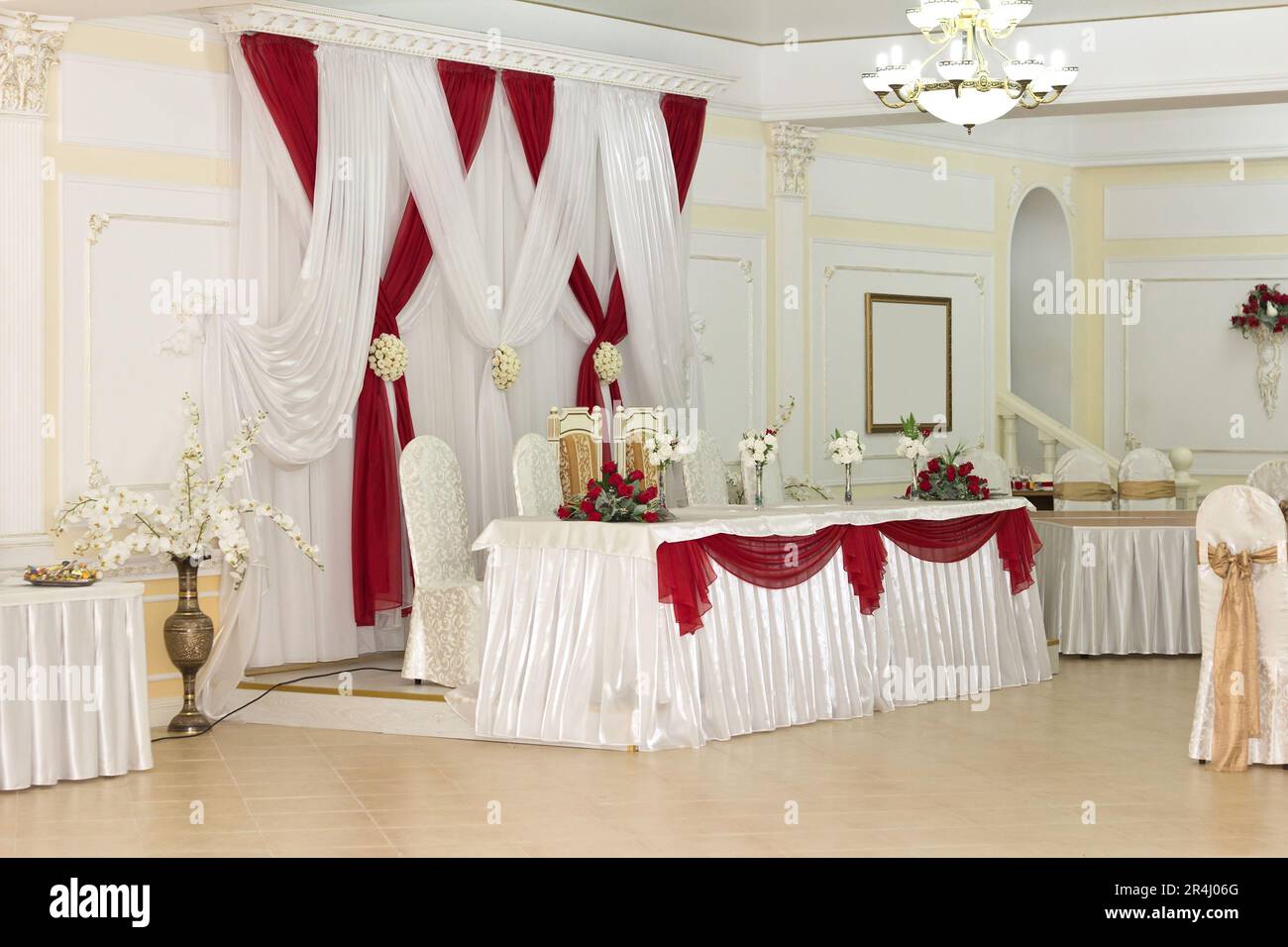 Magnificently decorated banquet hall for weddings and other holidays