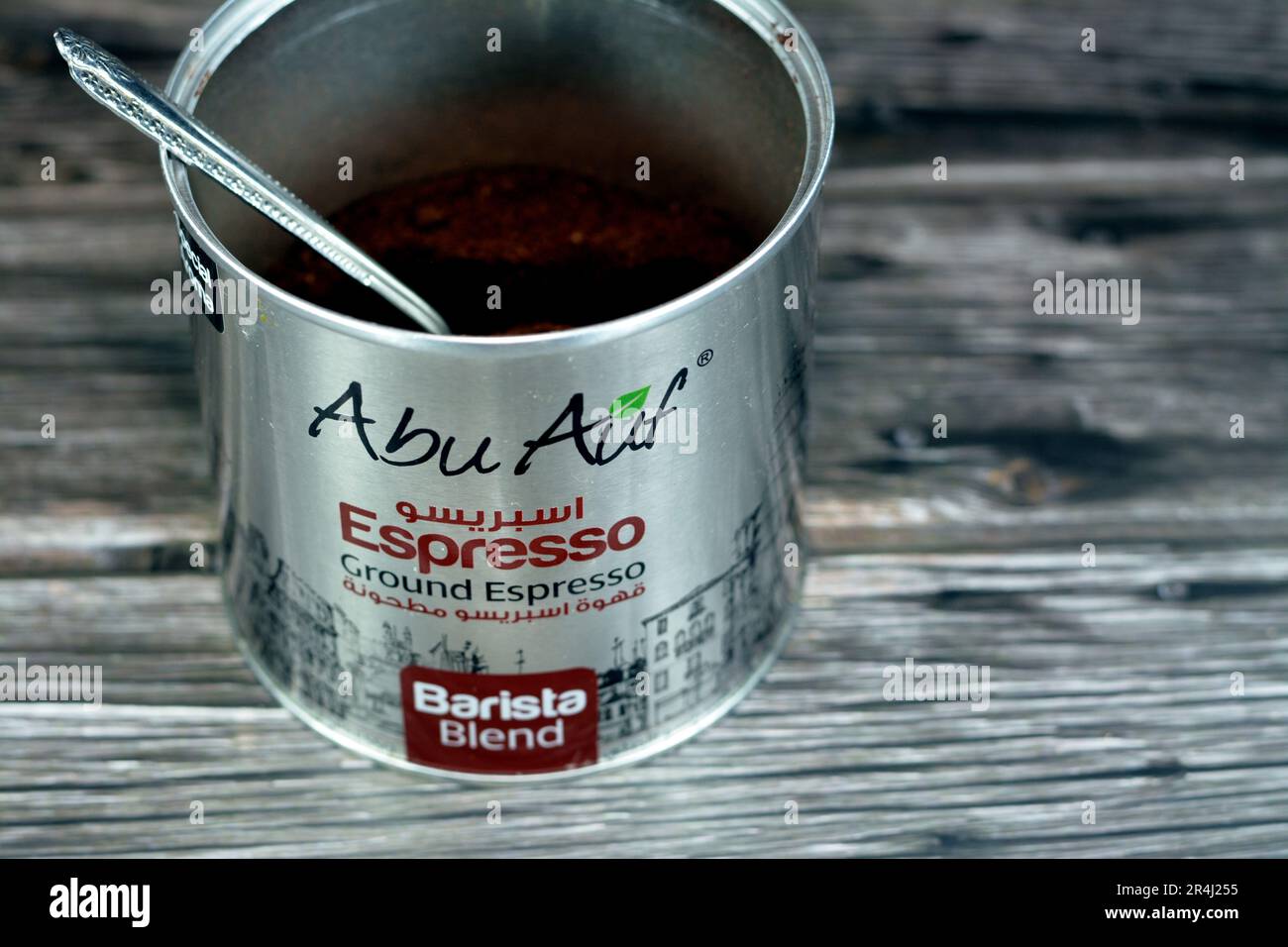 Cairo, Egypt, May 18 2023 Abu Auf ground Espresso Barista blend, Grind