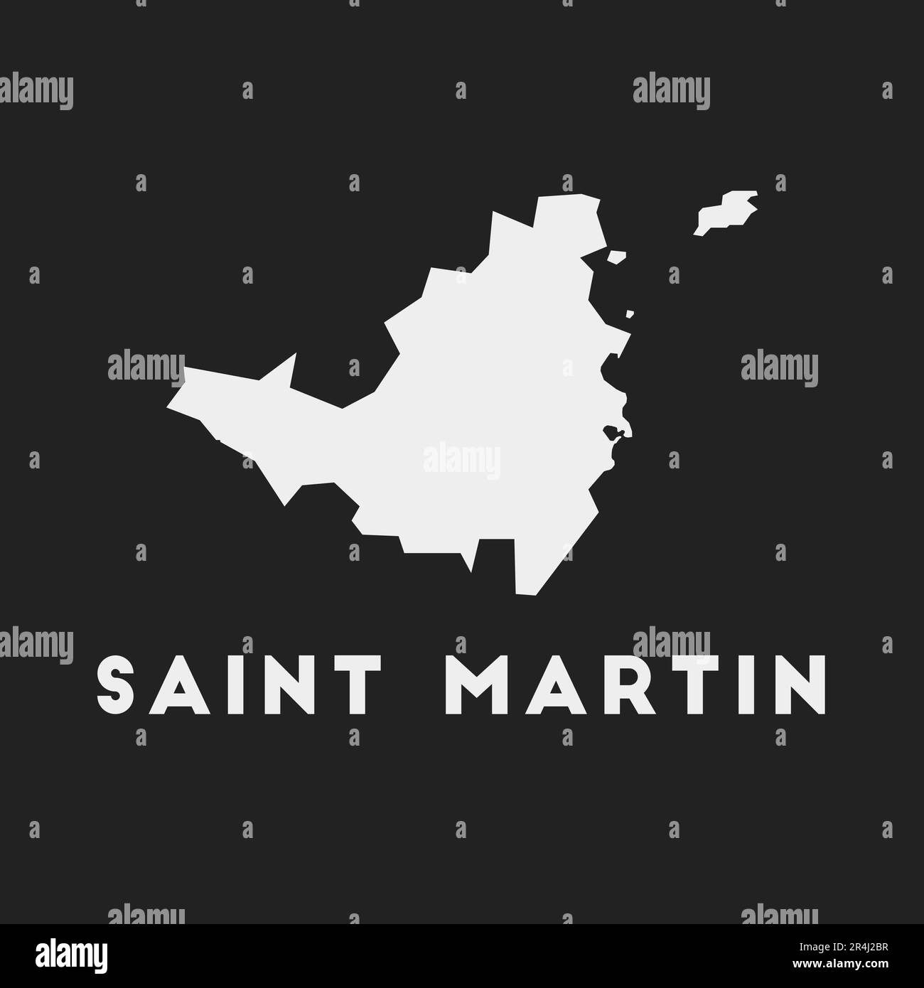 Saint Martin icon. Island map on dark background. Stylish Saint Martin