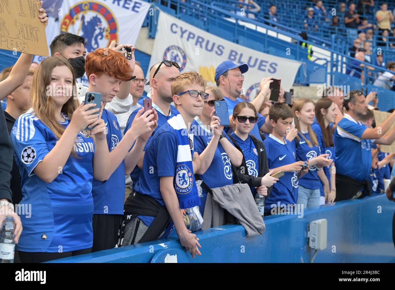 London, UK. 28th May, 2023. Chelsea fans prior to the Chelsea vs Newcastle United Premier League match at Stamford Bridge London Credit: MARTIN DALTON/Alamy Live News Stock Photo