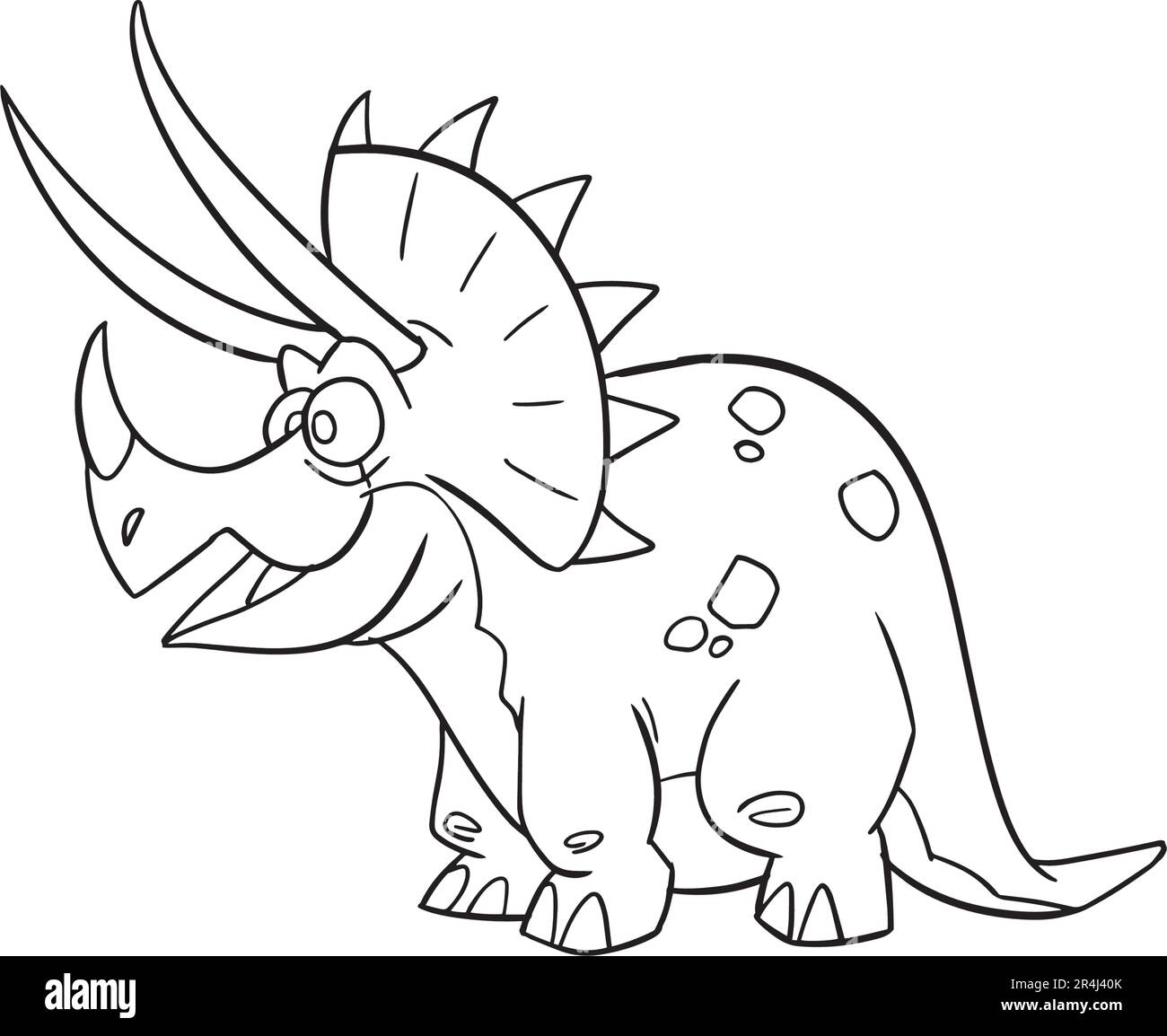 Easy coloring page of baby dinosaur . Icon sheet vector. Stock Vector