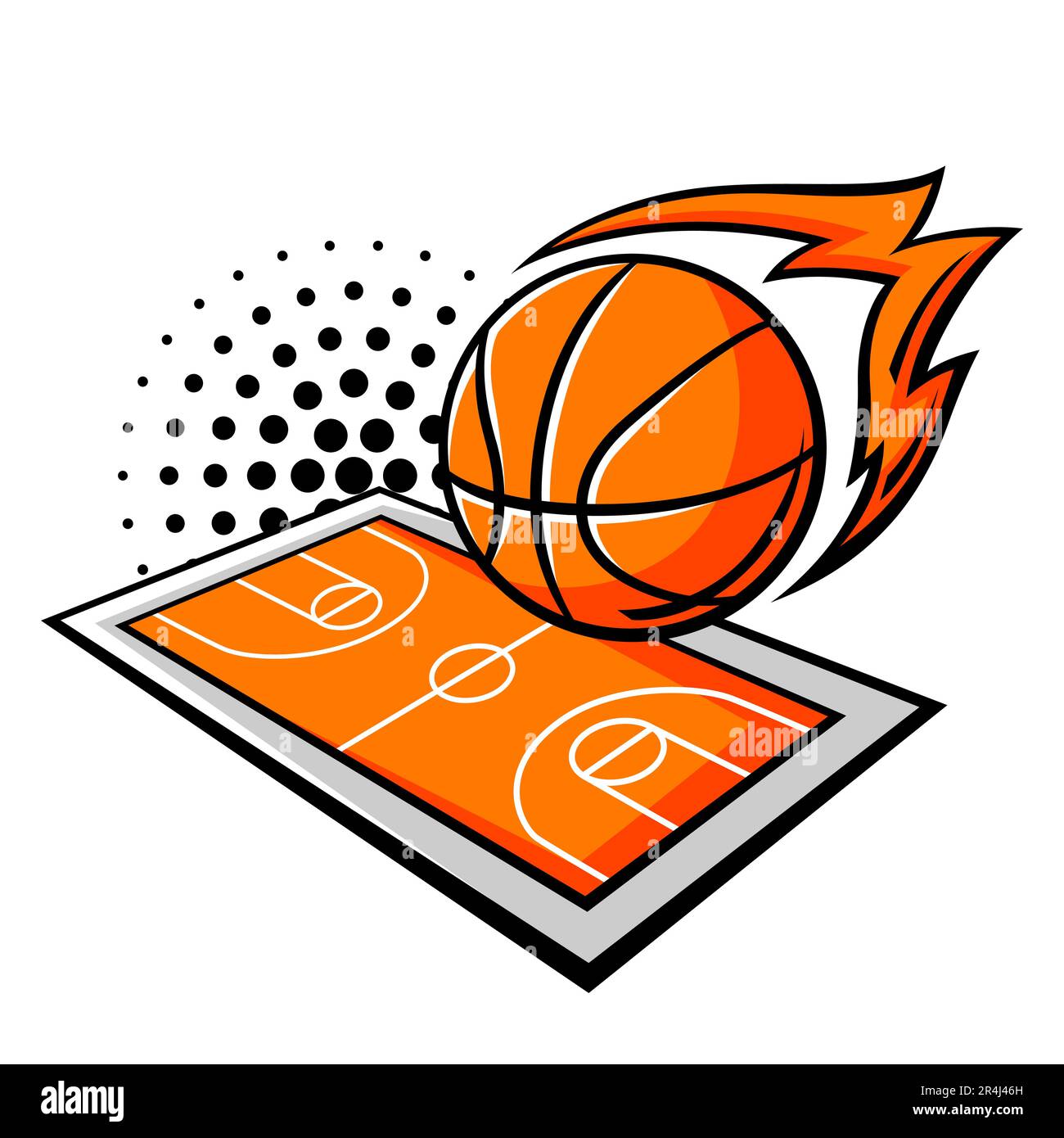 Emblem with basketball symbols. Sport club label or emblem Stock Vector