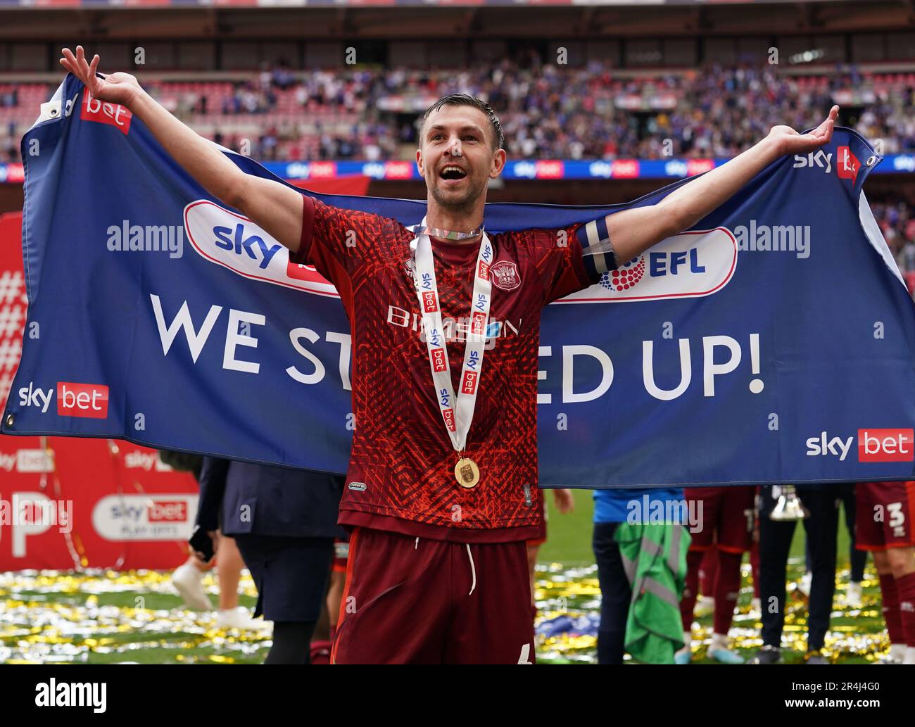 LONDON, ENGLAND - MAY 28: Carlisle's Paul Huntington after Carlisle United v Stockport County, Sky Bet League Two Play-Off Final at Wembley Stadium on May 28, 2023 in London, England. (Photo by MB Media) Stock Photo