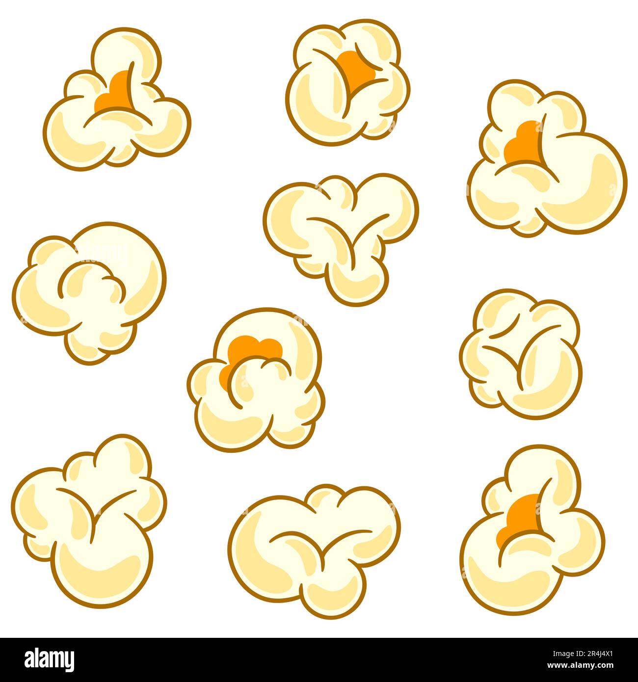 Set of popcorn. Image of snack food in cartoon style Stock Vector Image
