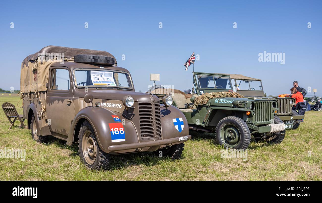 1943 Austin 10 Tilly Light Utility, on display at the Abingdon Air & Country Show on the 20th May 2023. Stock Photo