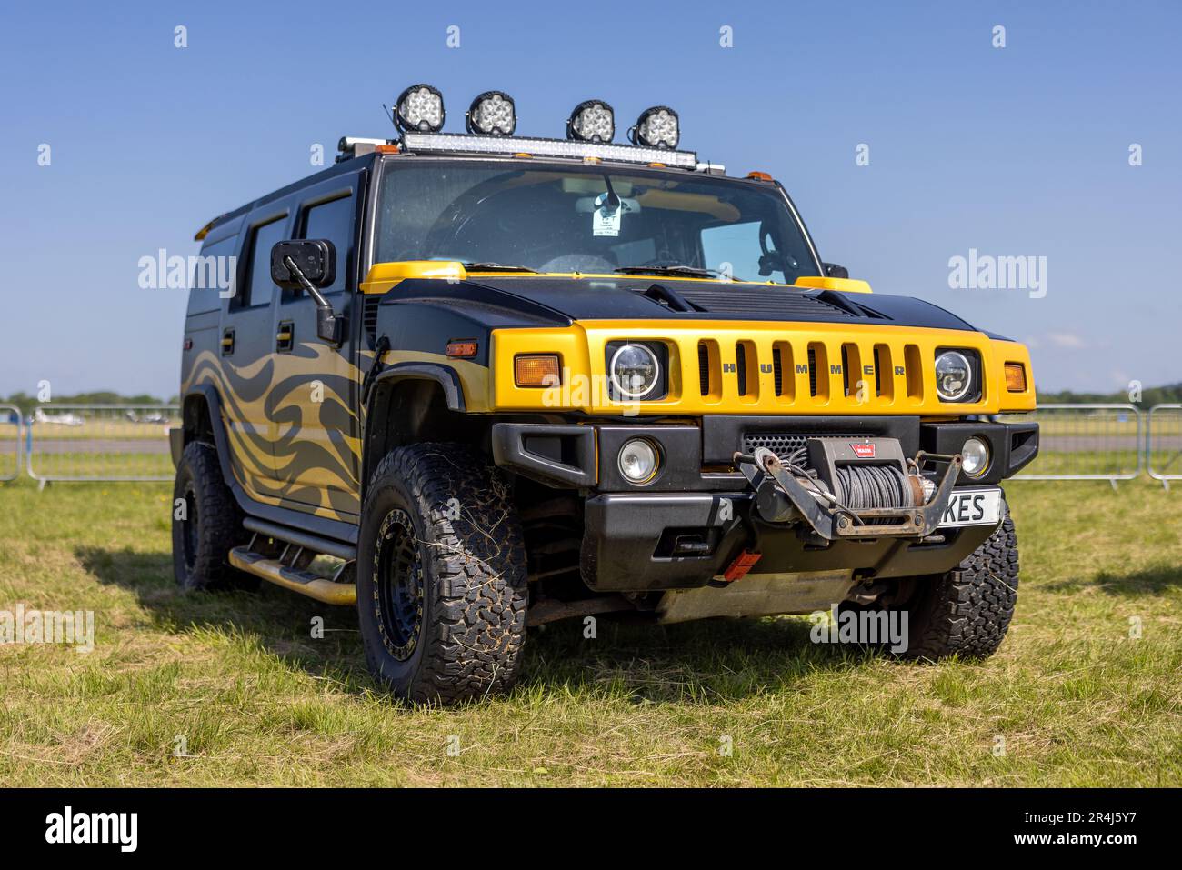 Livingstone Skies - Hummer H2 ‘LV51 KES’ on display at the Abingdon Air & Country Show on the 20th May 2023. Stock Photo