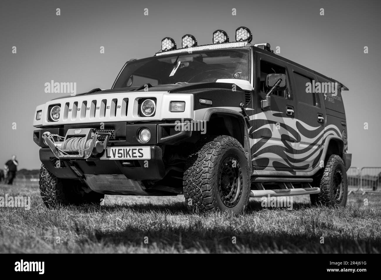 Livingstone Skies - Hummer H2 ‘LV51 KES’ on display at the Abingdon Air & Country Show on the 20th May 2023. Stock Photo