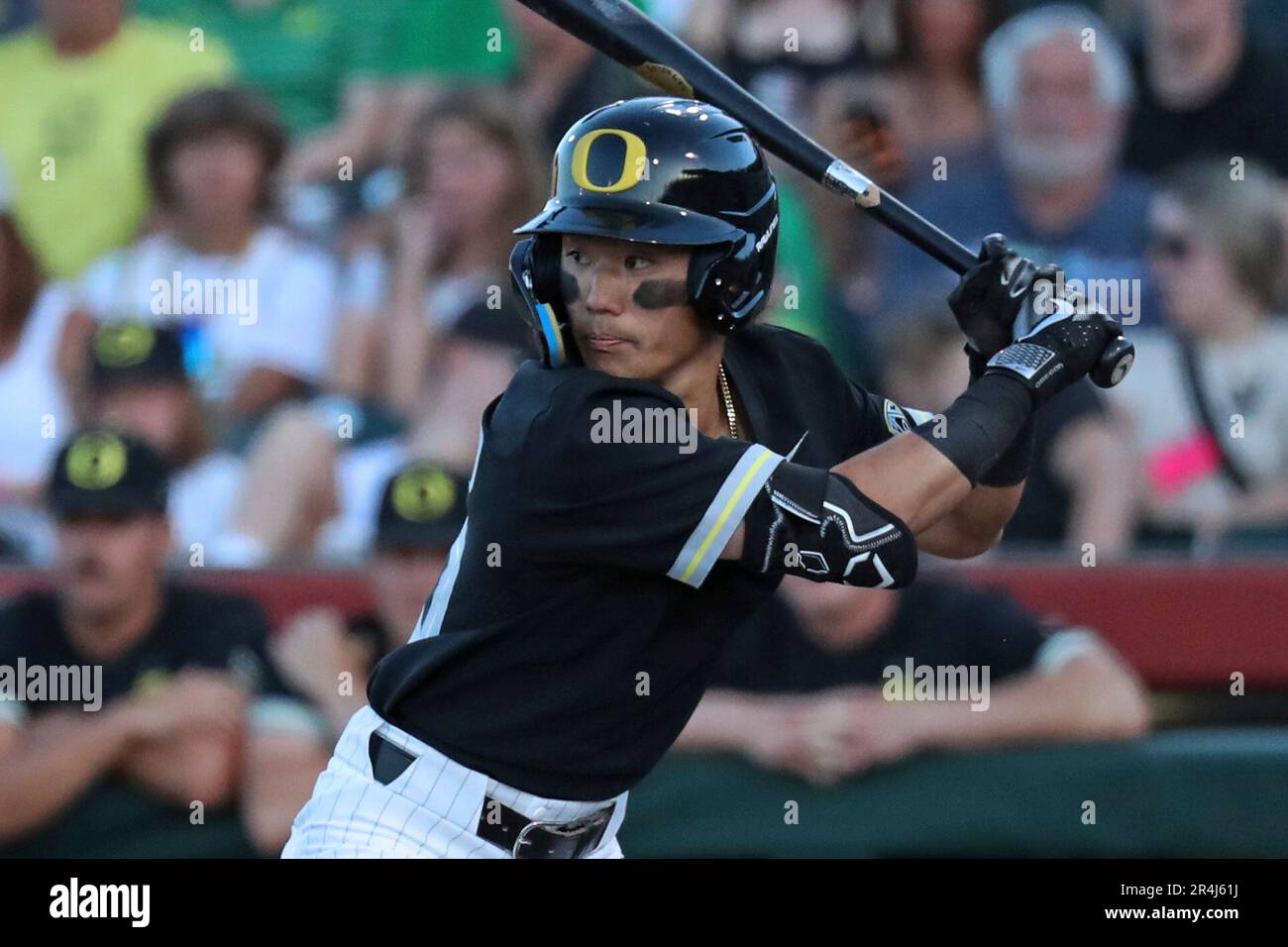 Oregon infielder Rikuu Nishida (56) runs to first base during an NCAA  baseball game against Northwestern State on Friday, March 24, 2023, in  Eugene, Ore. (AP Photo/Amanda Loman Stock Photo - Alamy