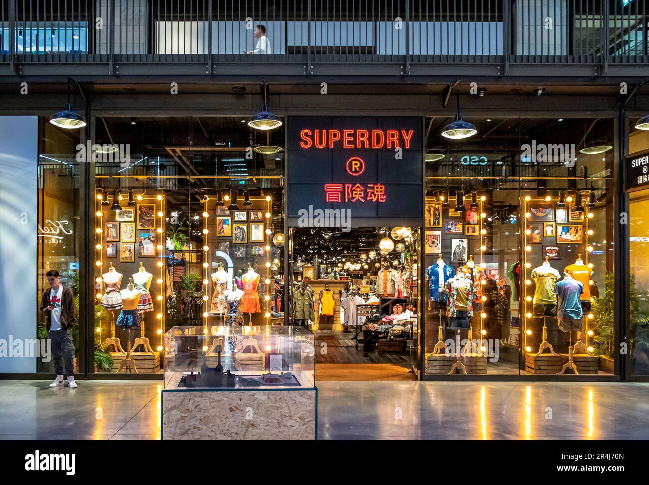 The exterior of a Superdry store, UK branded clothing company, inside