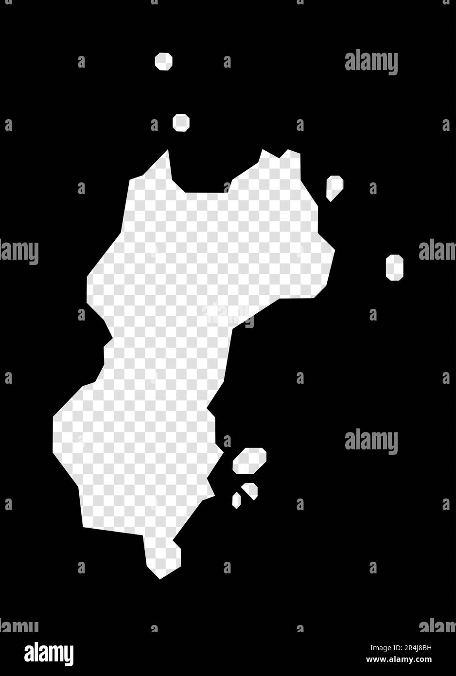 Stencil map of Mustique. Simple and minimal transparent map of Mustique ...