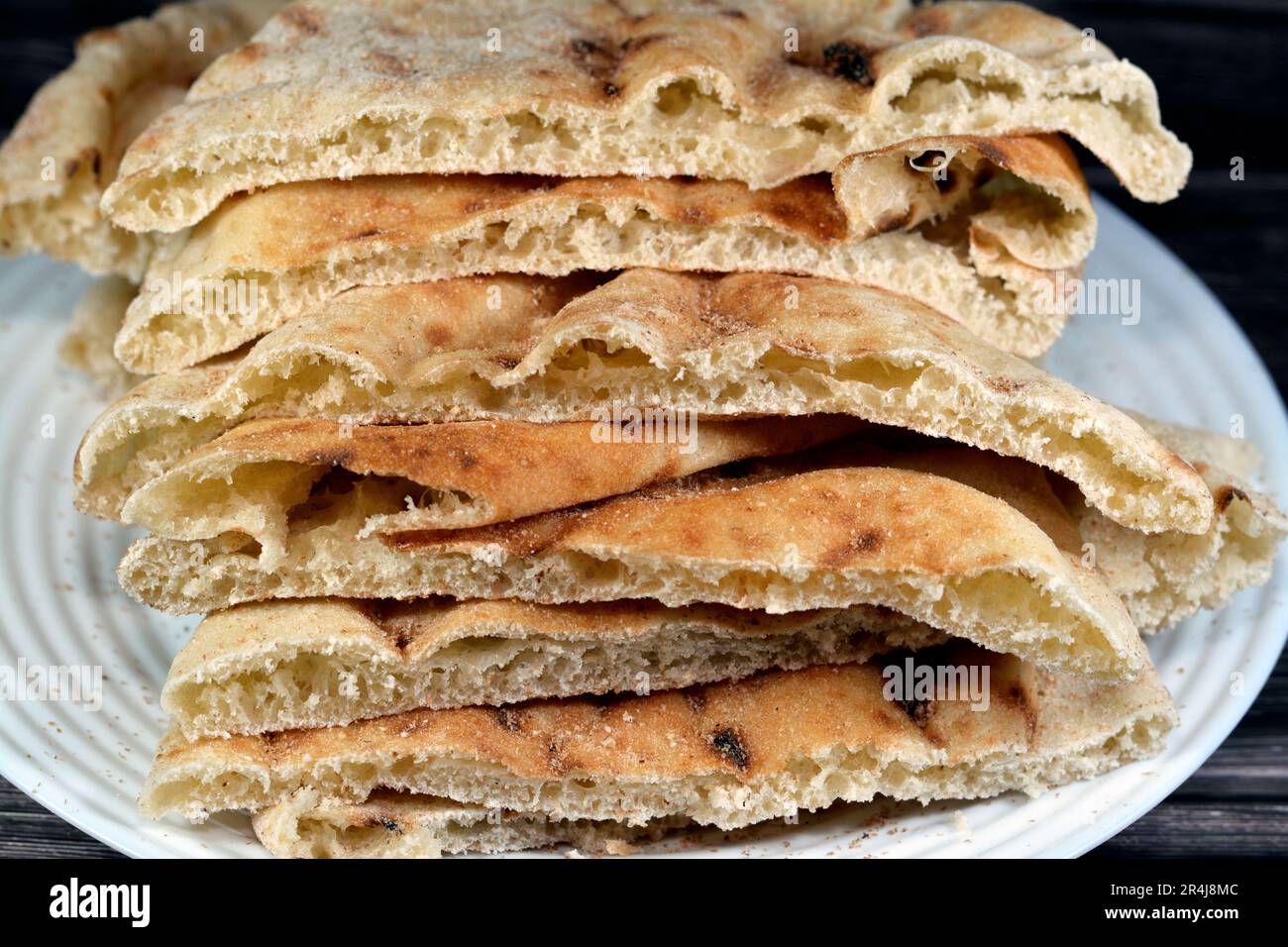 Traditional Egyptian flat bread with wheat bran and flour, regular Aish