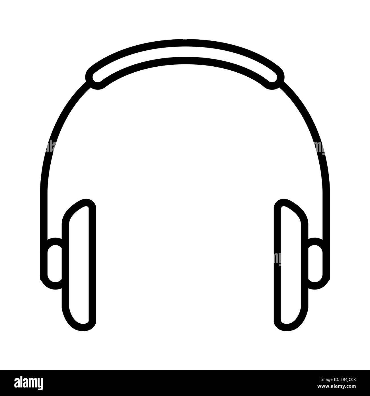 headphone icon line. Black symbol silhouette isolated on modern
