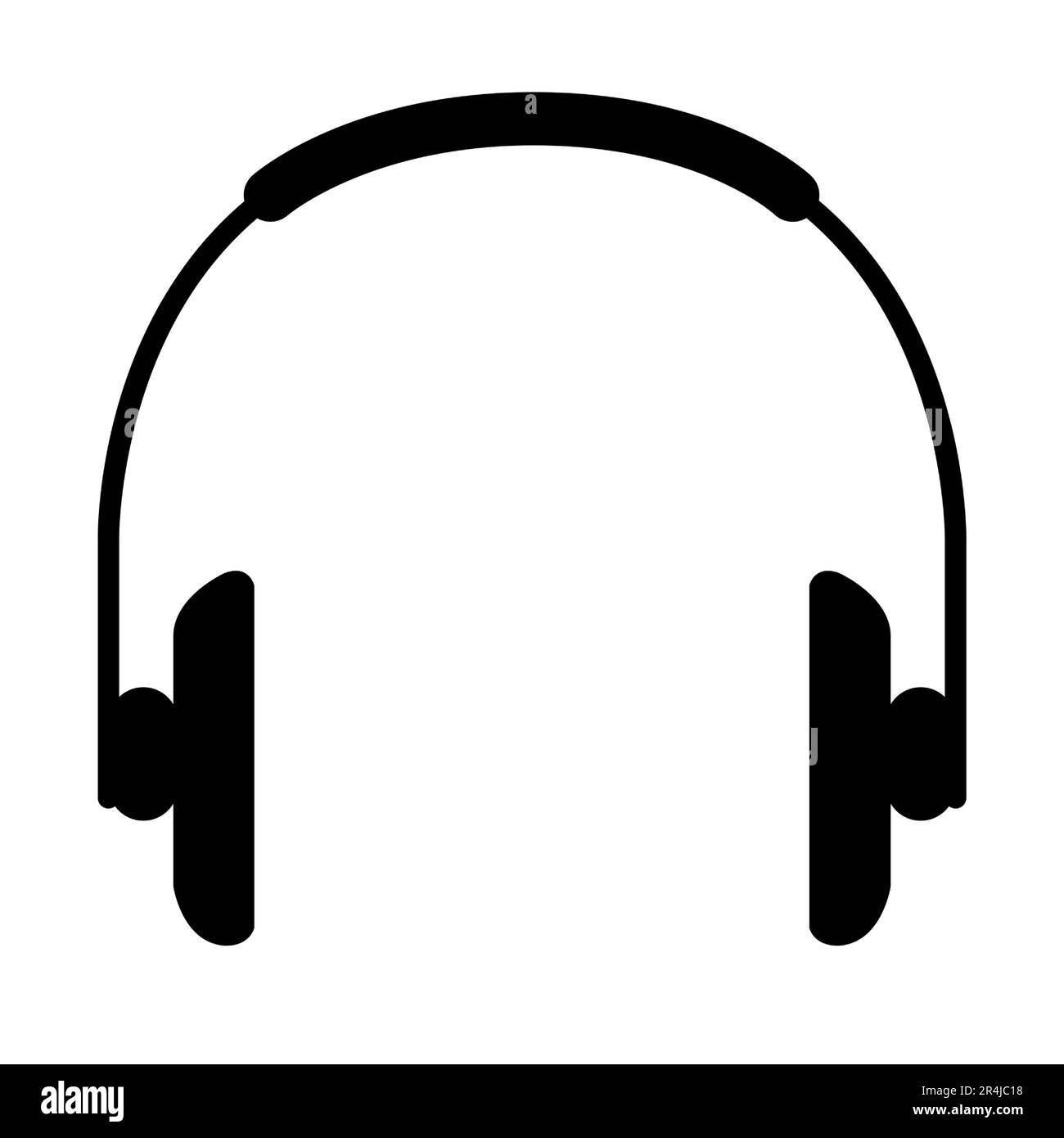 Vector headphones icon. Black symbol silhouette isolated on background
