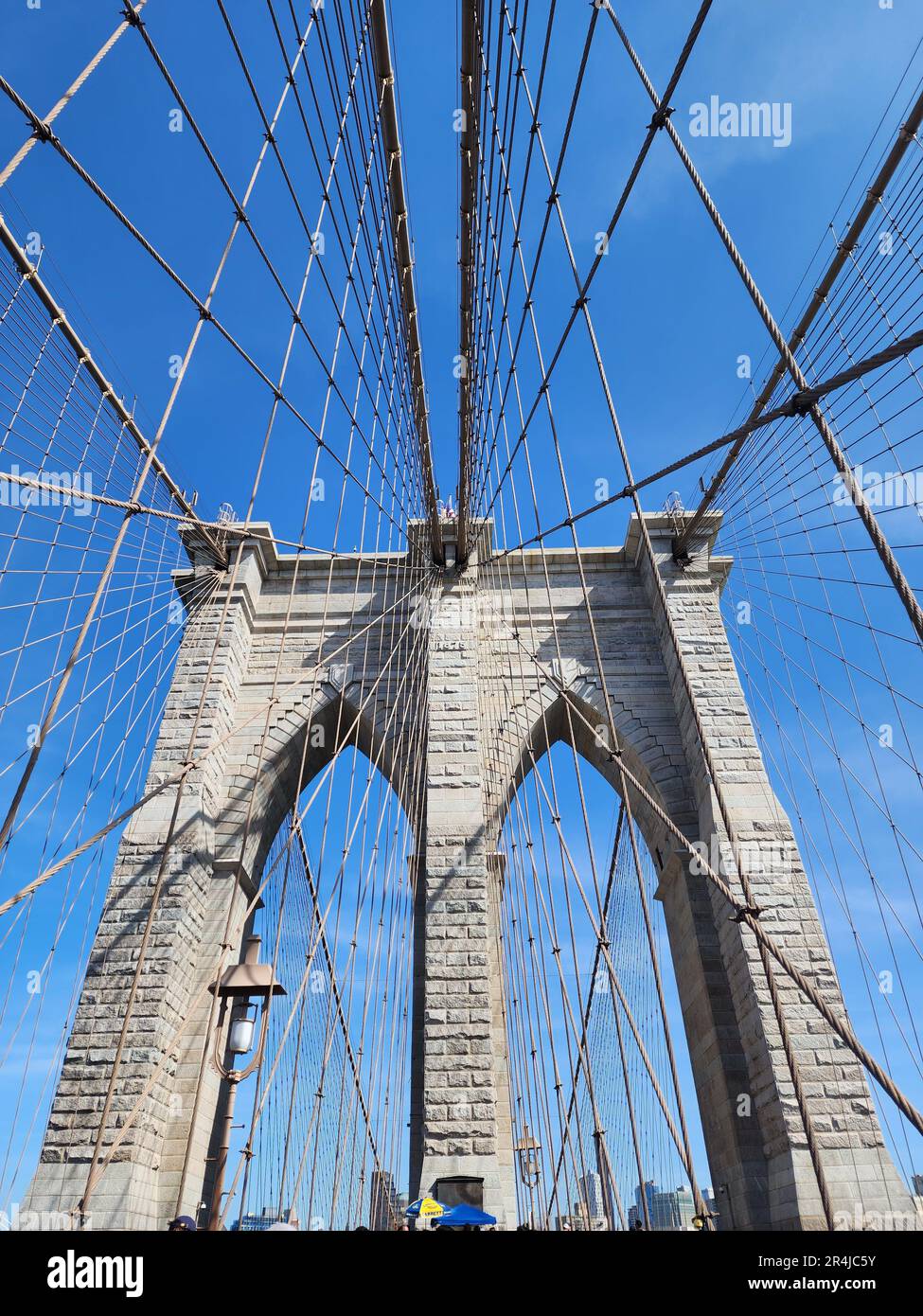 The Brooklyn Bridge is a hybrid cablestayed/suspension bridge in New