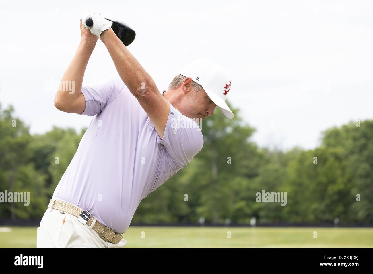 Matt Jones of Ripper GC on the driving range during the final round of
