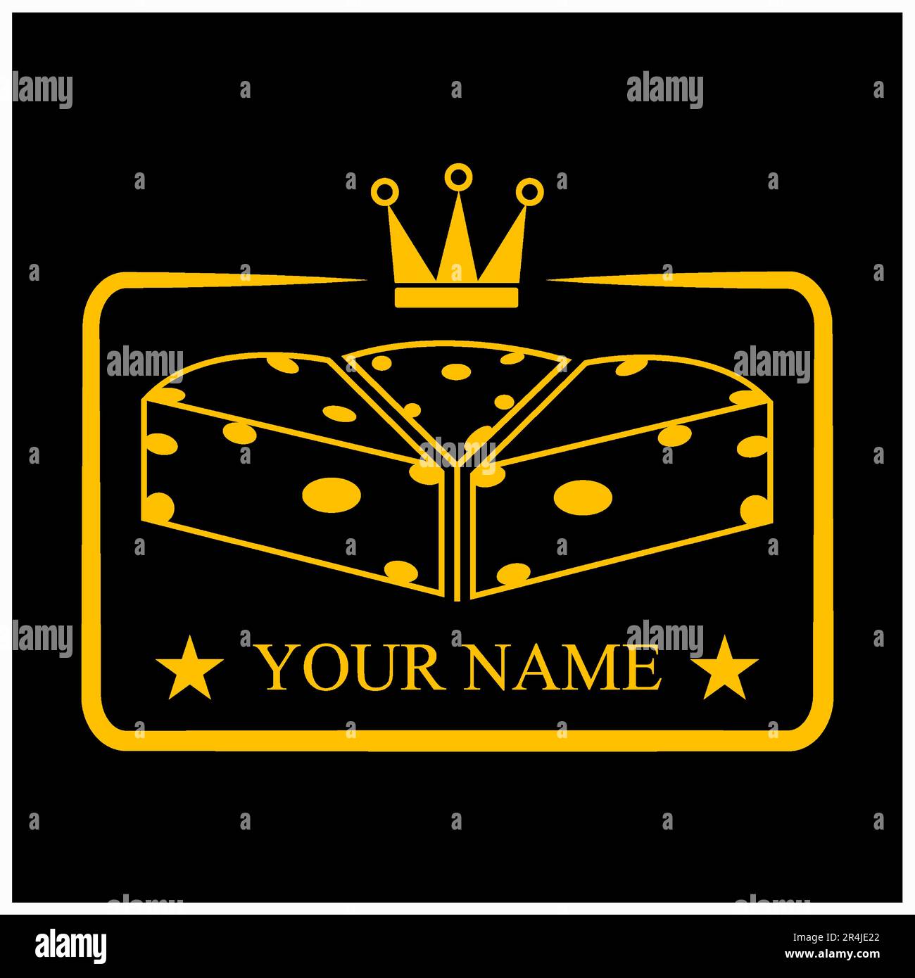 Vector Illustration of Three Cheese Logo and Black colors backgound