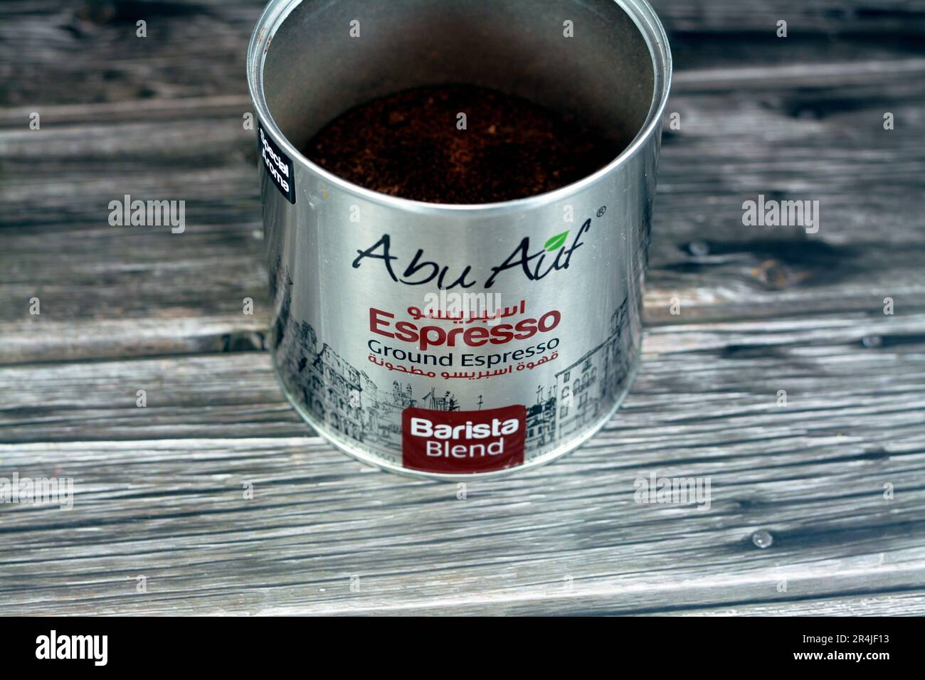 Cairo, Egypt, May 18 2023 Abu Auf ground Espresso Barista blend, Grind