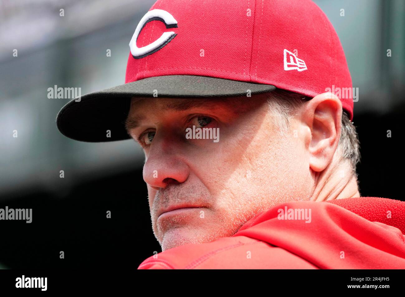 Cincinnati Reds manager David Bell looks to the field before the team's