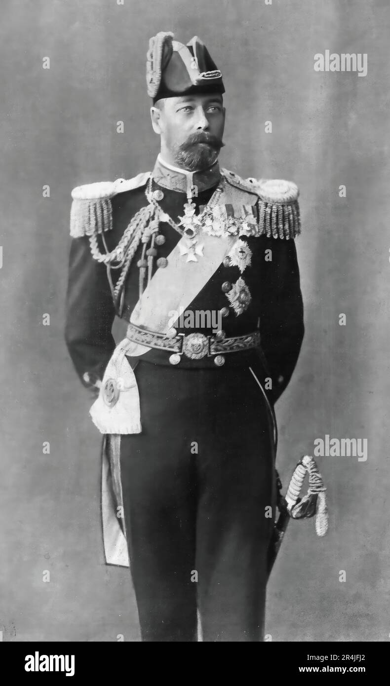George V was King of Great Britain and Ireland and of the British Overseas Dominions, as well as Emperor of India from 1910, until his death in 1936. Stock Photo