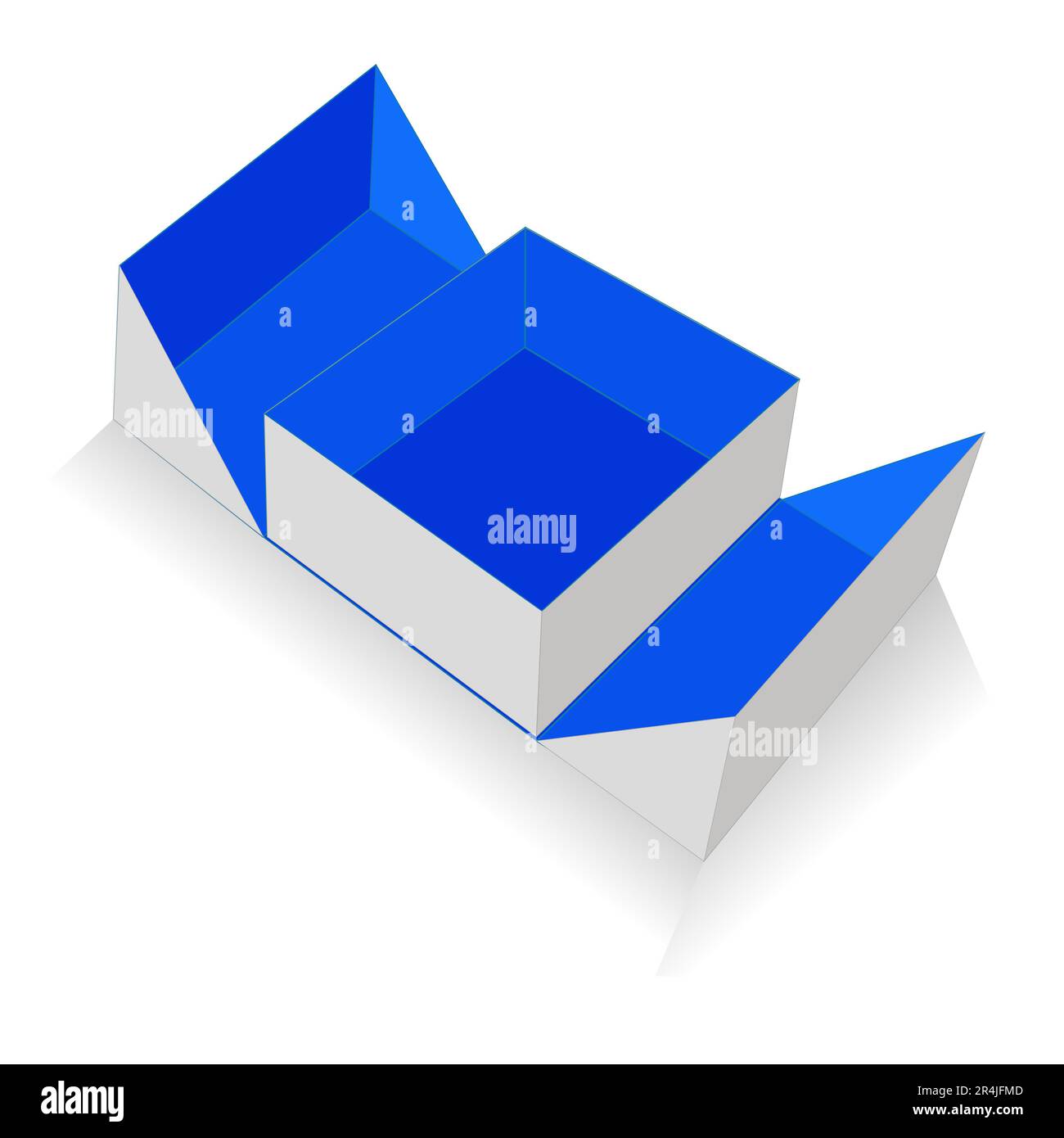 Folding box white colour for marketing and mockup purpose 3D, colour