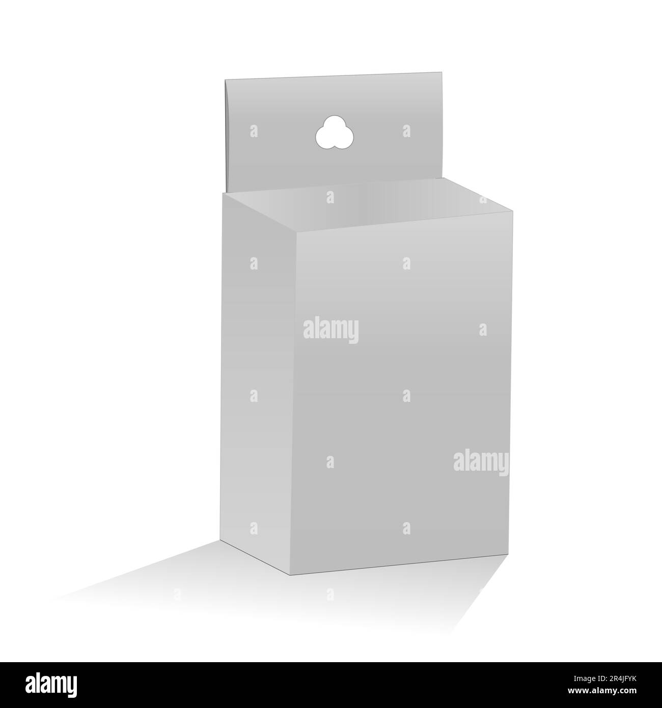 White colour hang tag box vector render for mock-up Mobile charger box