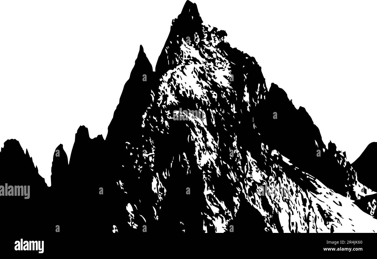 Mountain Vector art silhouette Stock Vector