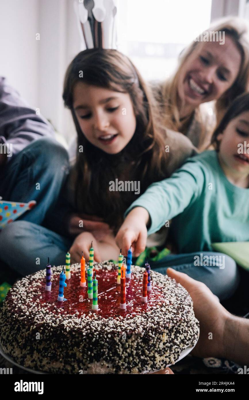 Birthday cake with 9 candles hi-res stock photography and images - Alamy