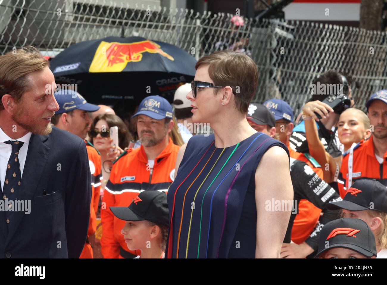 Monaco, Monaco. 27th May, 2023. MONACO, Monte Carlo, 28. May 2023; Pierre CASIRAGHI and Princess Charlene of Monaco, during the Grand Prix of Formula 1 at the Monaco street racing course on 28. May 2023. RACEDAY, picture and copyright Arthur THILL/ATP images (THILL Arthur/ATP/SPP) Credit: SPP Sport Press Photo. /Alamy Live News Stock Photo