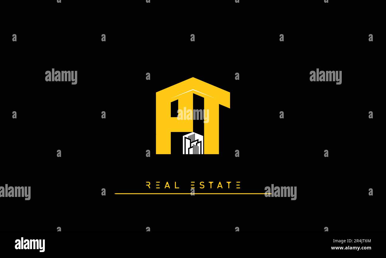 Real Estate letters Modern Creative logo PT , TP Stock Vector