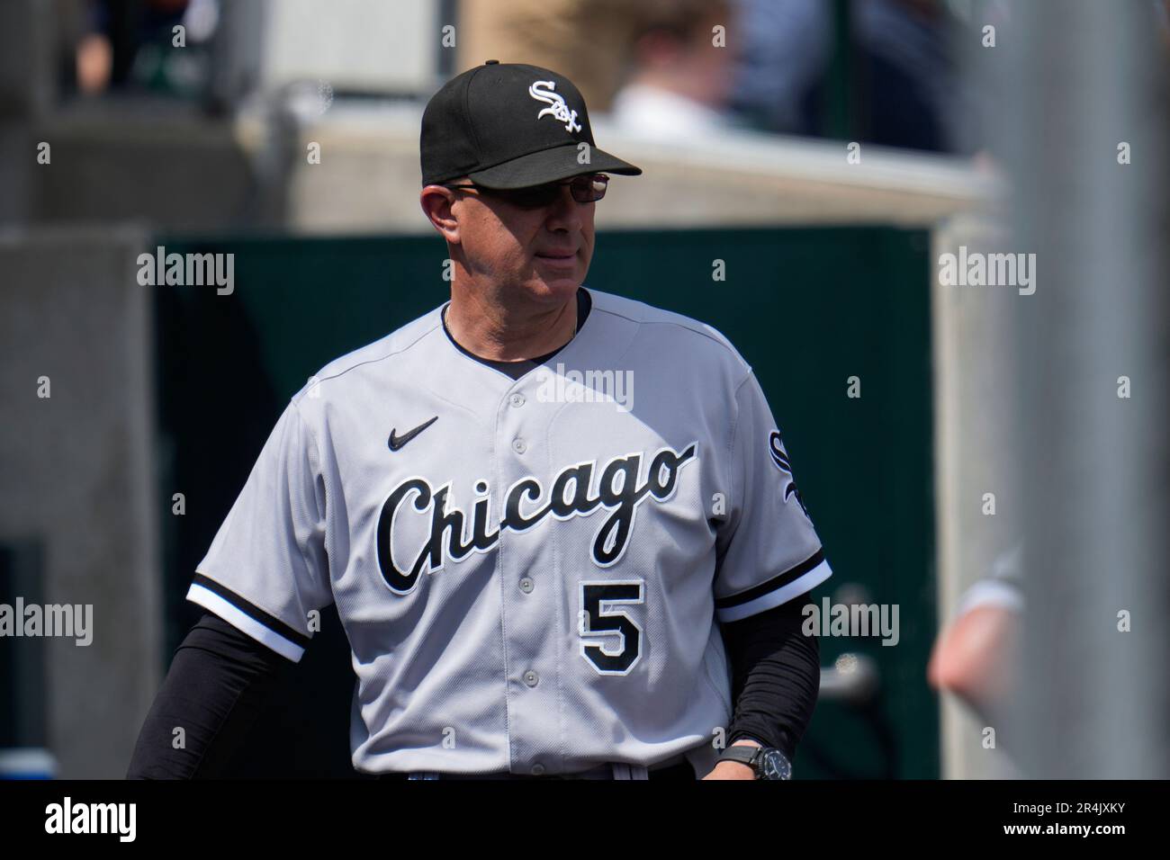 Chicago White Sox manager Pedro Grifol watches against the Detroit