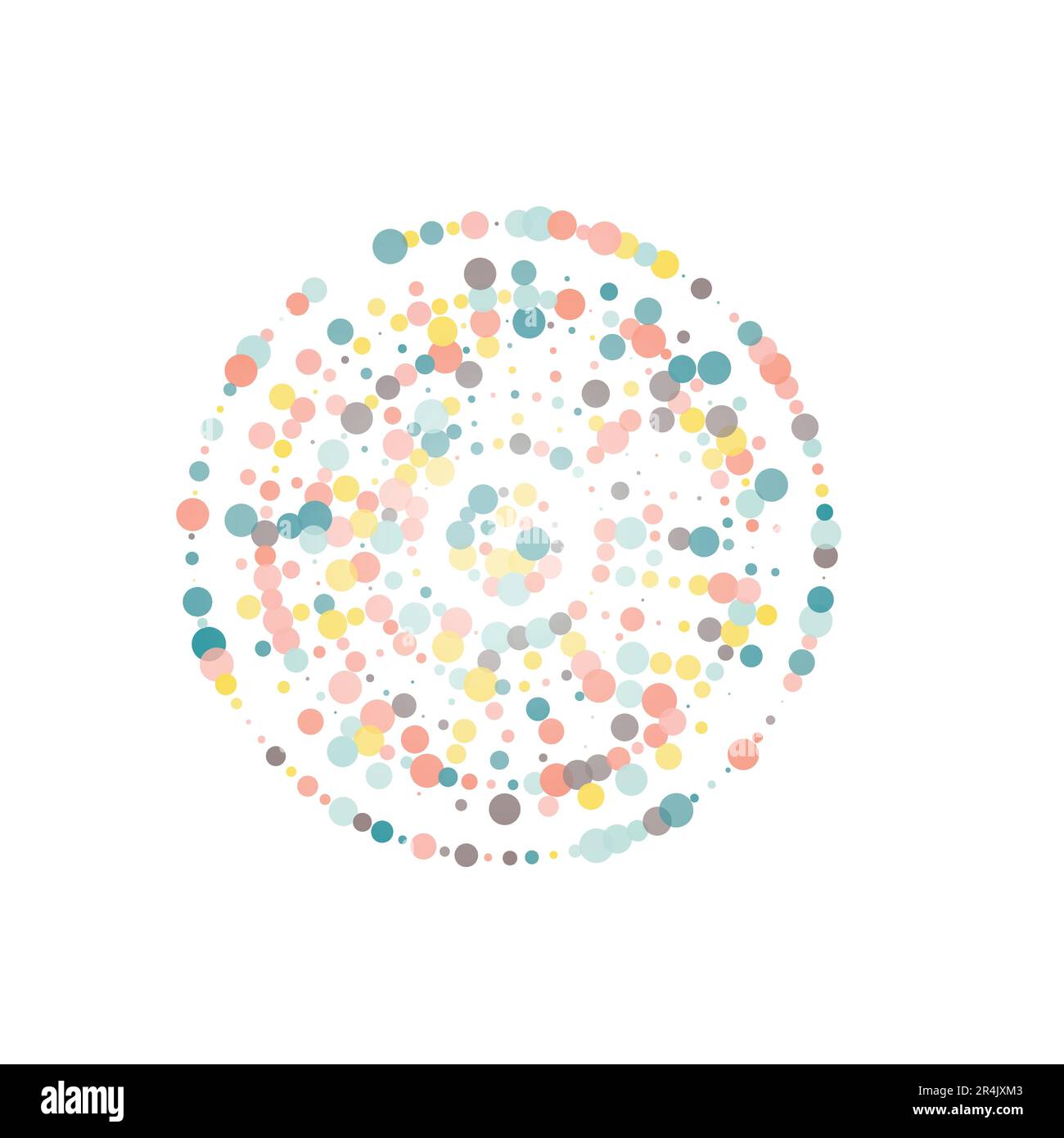 Abstract dotted circle. Vector background. Halftone effect modern design. Simple trand color Stock Vector