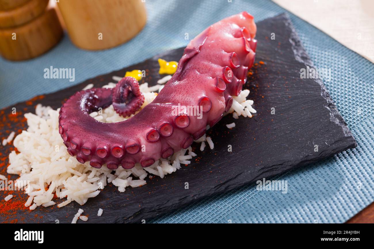 Grilled octopus boiled rice hi-res stock photography and images - Alamy