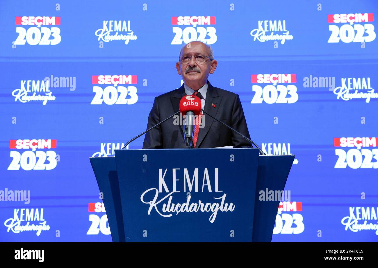 Ankara, Turkey. 28th May, 2023. Turkish CHP party leader and Nation