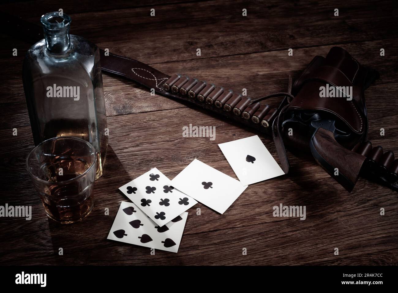 Dead man's hand. Two-pair poker hand consisting of the black aces and ...